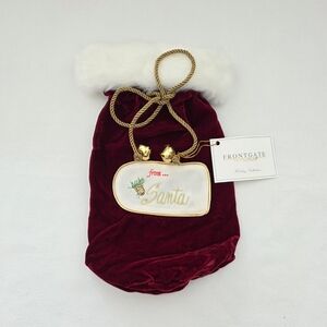 FRONTGATE Holiday 14" Christmas Santa Costume Gift Bag Sack